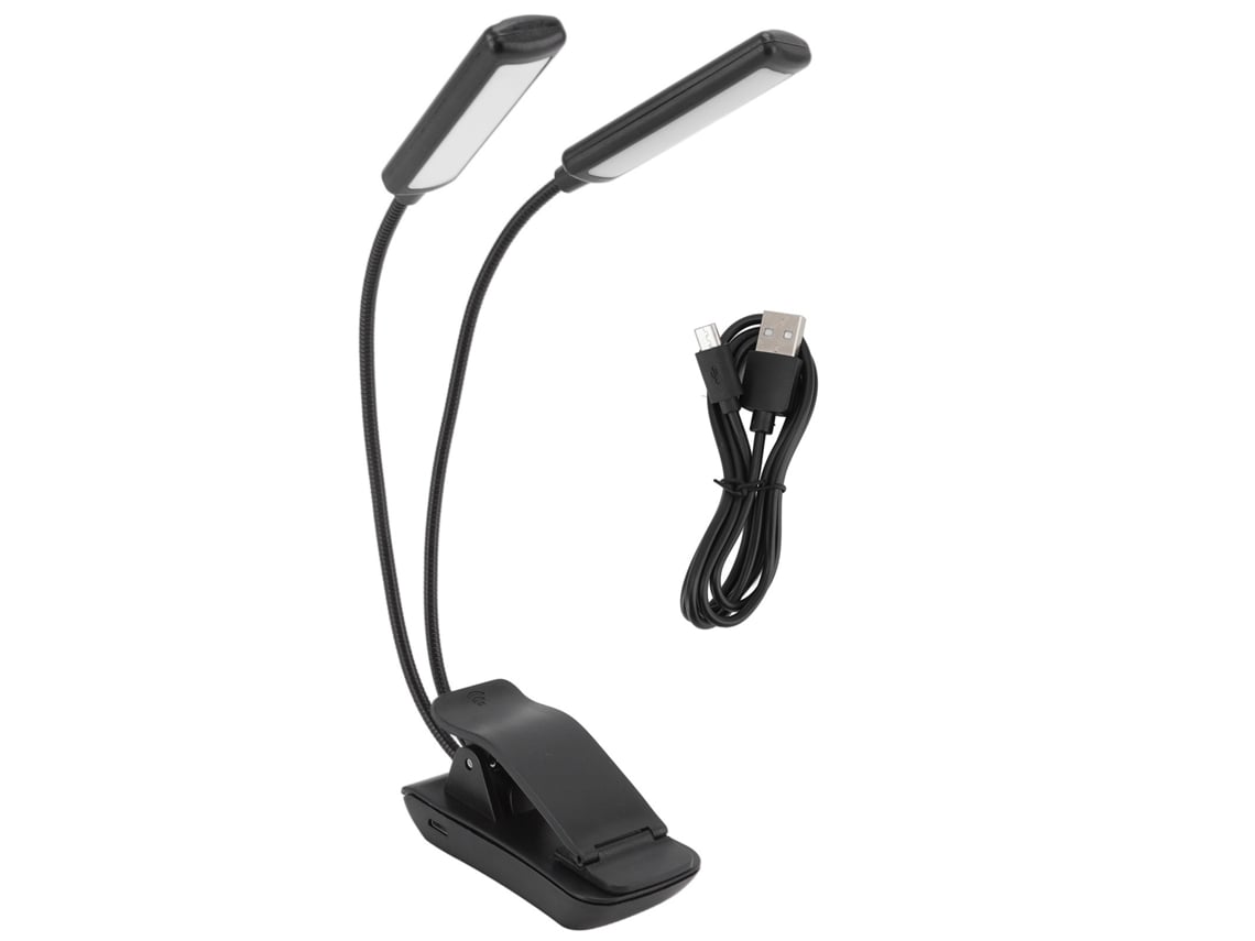 2026-lámpara De Lectura Led Recargable Usb Con Clip Protector De Ojos Cuello De Cisne 360° Para Estudio Y Camping