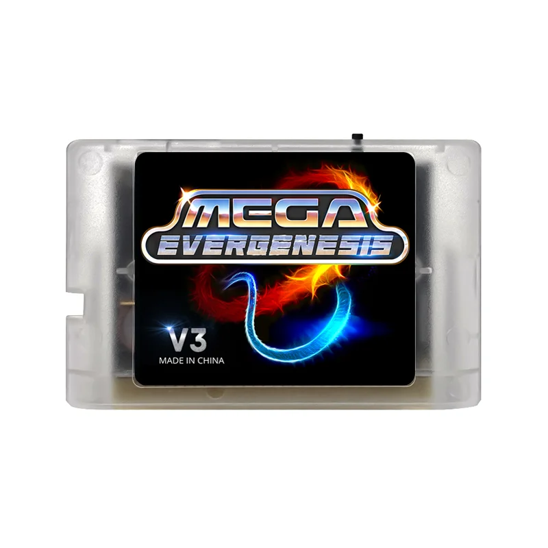 Cartucho de juego Mega Genesis V3 Pro 3000 en 1 con tarjeta TF de 4 GB, para Sega Genesis/Mega Drive/Master System, color blanco