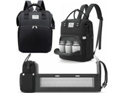 Mochila de maternidad impermeable, gran capacidad, bolsa para mamá y bebé con cambiador, mochila para pañales Cuich (negro)