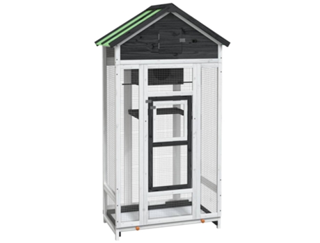 Casita para Pájaros VIDAXL Pino Macizo (Preto - Madera - 91,5 x 53 x 170 cm)