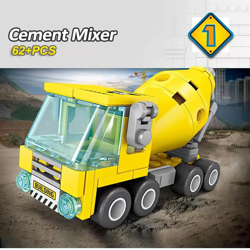 Camión Hormigonera, Juguete De Bloques De Construcción Para Coche, Fácil De Montar, Regalo Educativo Diy