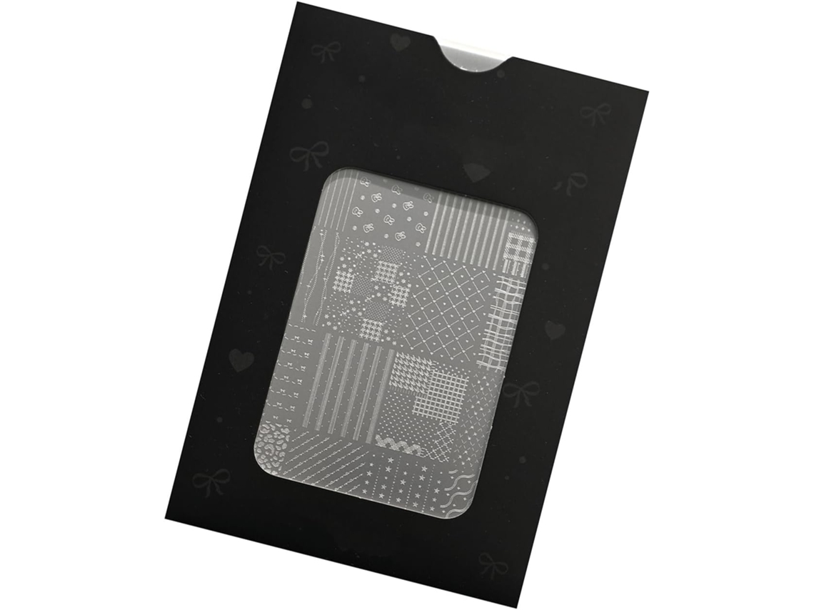 Placa De Estampado Portátil De Acero Inoxidable Con Diseños Elegantes - Accesorio De Manicura