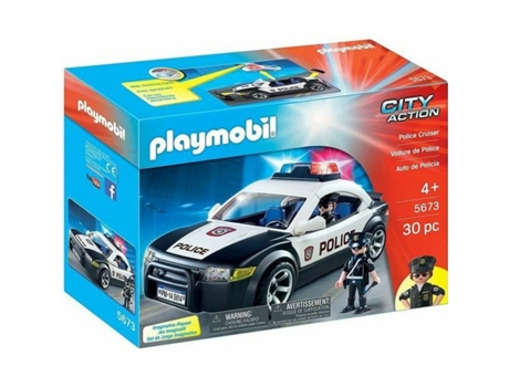 Figura PLAYMOBIL Playset City Action 5673 Carro de Polícia (Edad Mínima Recomendada: 4 años)