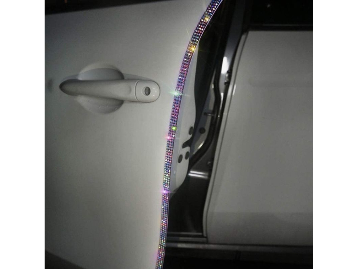 Protector De Puertas De Coche Anti-rayas Con Diamantes, Tiras De Goma Adhesivas Para Parachoques Y Bordes
