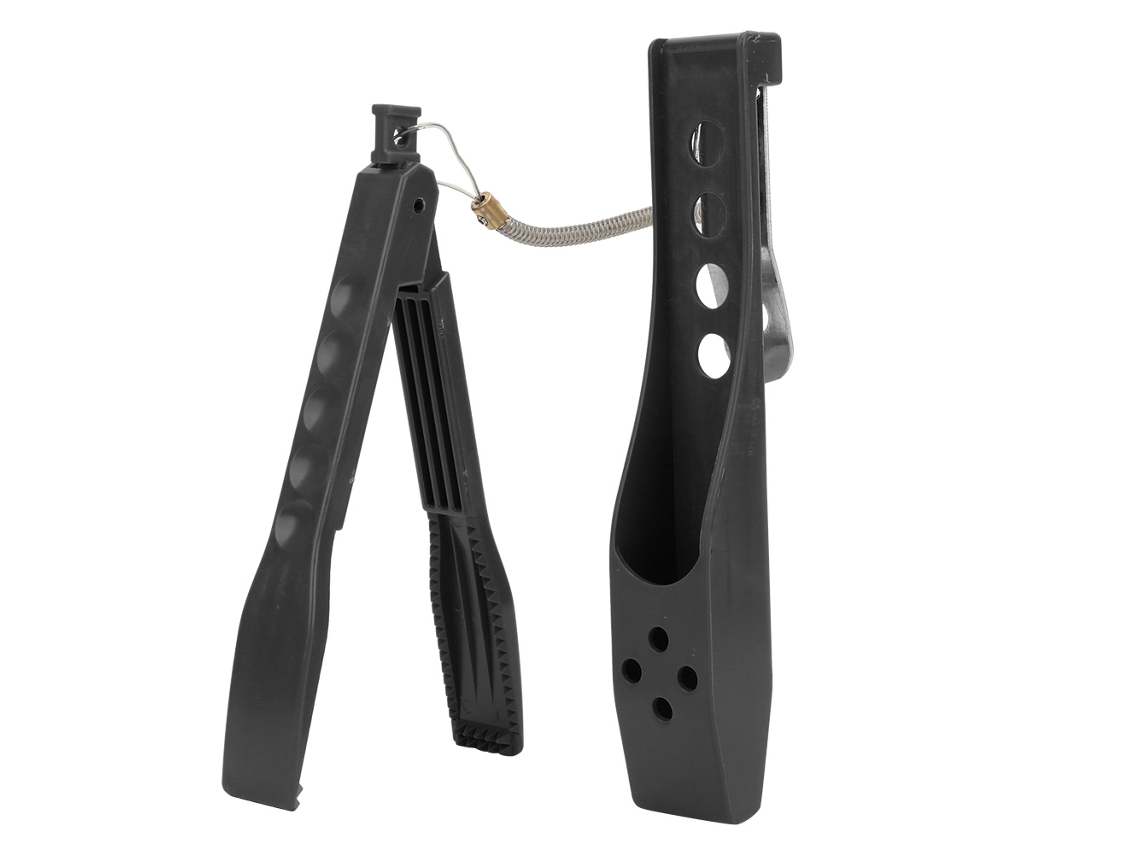 Pinza Multifuncional Para Peces Con Tapa Y Cuerda, Herramienta De Pesca Portátil, Plástico, Acero Inoxidable, Negro.