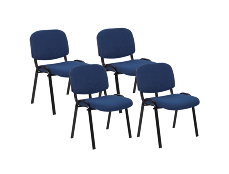 Conjunto De Sillas Sin Apoyabrazos BELIANI Centralia Azul Poliester 55X41X80