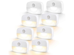 Luz nocturna LED con detector de movimiento. Ocho bombillas. Para interiores. Rosewell