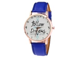 Reloj De Pulsera Casual Unisex Zhoulianfa De Cuarzo Con Correa De Cuero Sintético Azul.