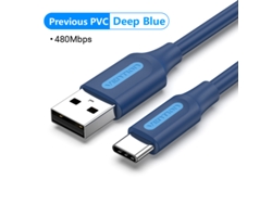 Cable USB-C 3A a USB 2.0, carga rápida, para Samsung Galaxy S10/S9, Huawei P30/20 Pro, azul oscuro