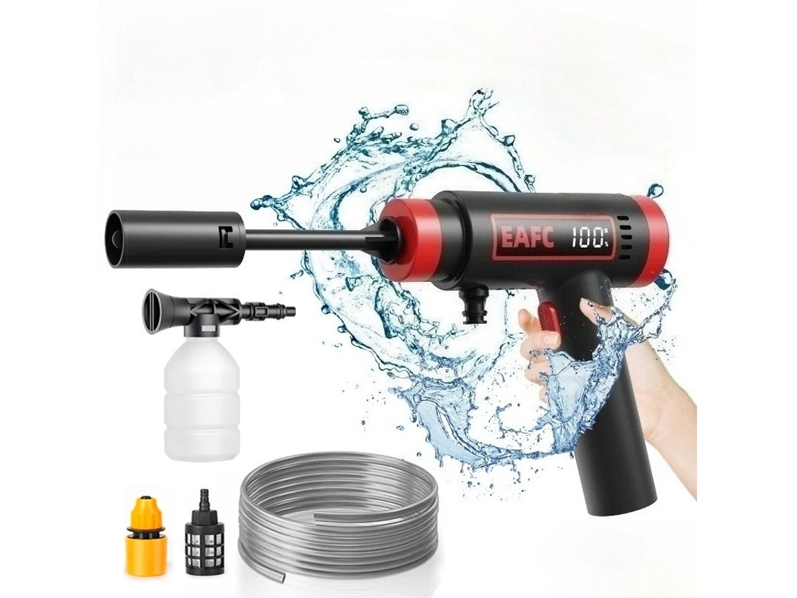 Hidrolavadora de alta presión Eafc de 60 bares, pistola de agua inalámbrica de 160 W, bomba de litio integrada, recargable para el hogar y el coche.