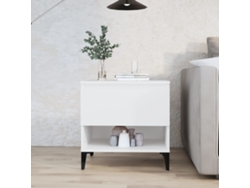 Mesa Auxiliar | Mesa Lateral Madera Contrachapada Blanco 50x46x50 Cm