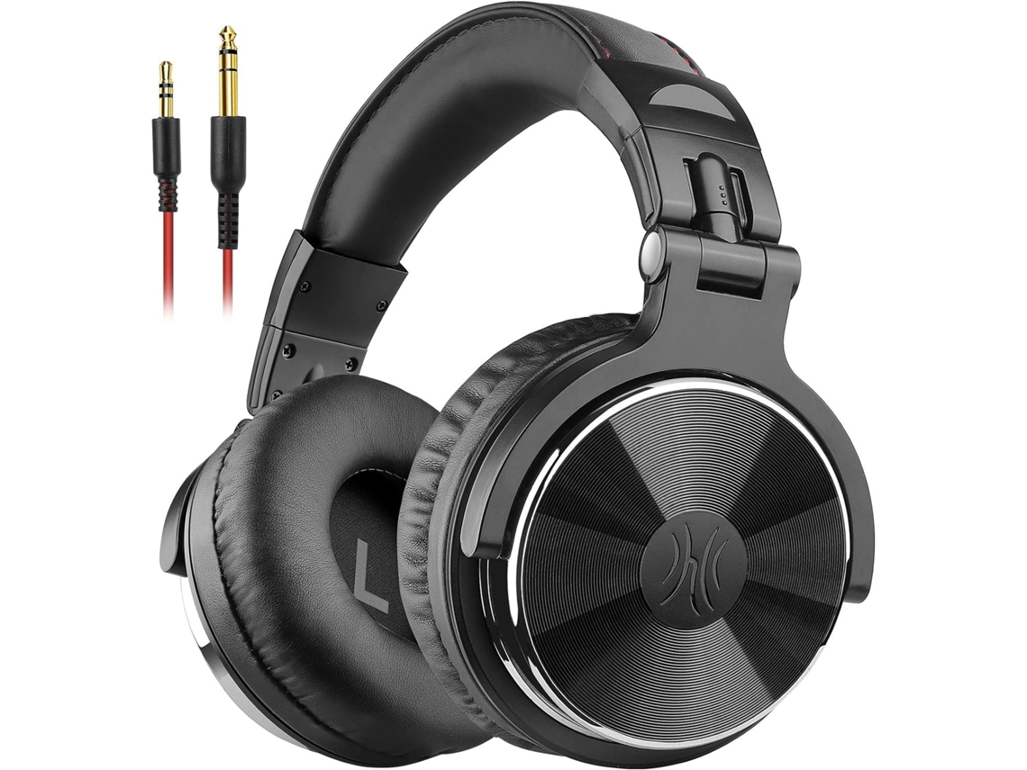 Auriculares estéreo con cable para estudio, DJ y monitorización circumaural, con transductores de neodimio - Negro