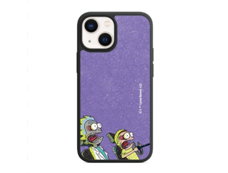 Funda Móvil Oficial Rick Morty Warner Bros para iPhone 14 PHONECASES3D Piel Sintética Negro