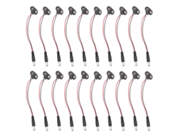 20 Conectores De Pinza Para Batería De 9 V Con Cable De Enchufe Cc De 2,1 Mm Para Componentes De Control Industrial.