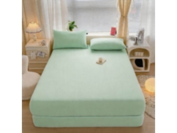 Juego De Sábanas 4 Piezas (sábana Bajera, Sábana Encimera Y Dos Fundas De Almohada) Para 100 X 190 Cm, Verde Digitallab
