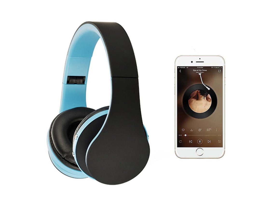 Auriculares Bluetooth YDCY Auricular inalámbrico sobre la oreja con  micrófono Plegable y liviano Modo Mp3 y radio FM para teléfonos celulares  Laptop Tv