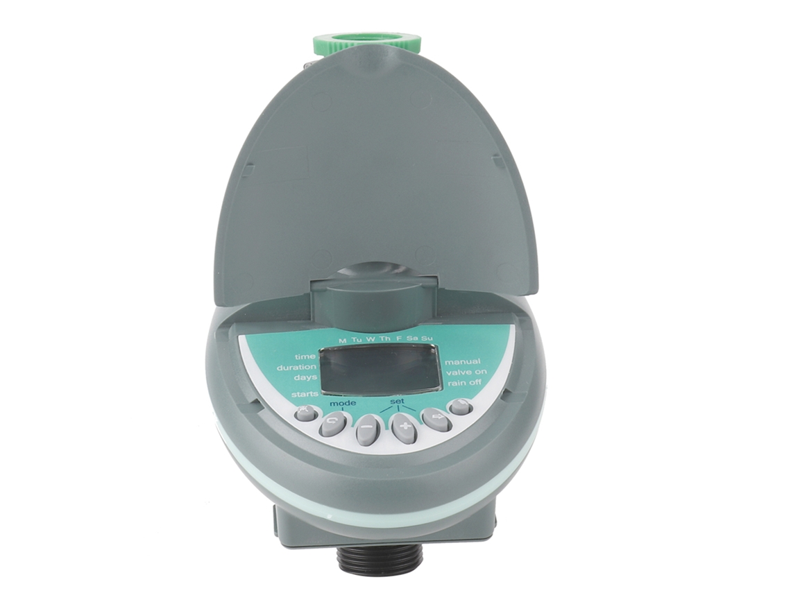 Controlador electrónico de riego de jardín con temporizador automático y pantalla LCD