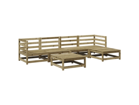 Conjunto 6 de sofás de jardín VIDAXL madera de pino impregnada