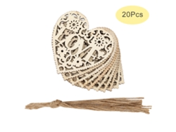 20 Colgantes De Madera Huecos Con Forma De Corazón Y Letras Love Para Decoración Diy, 80x80 Mm