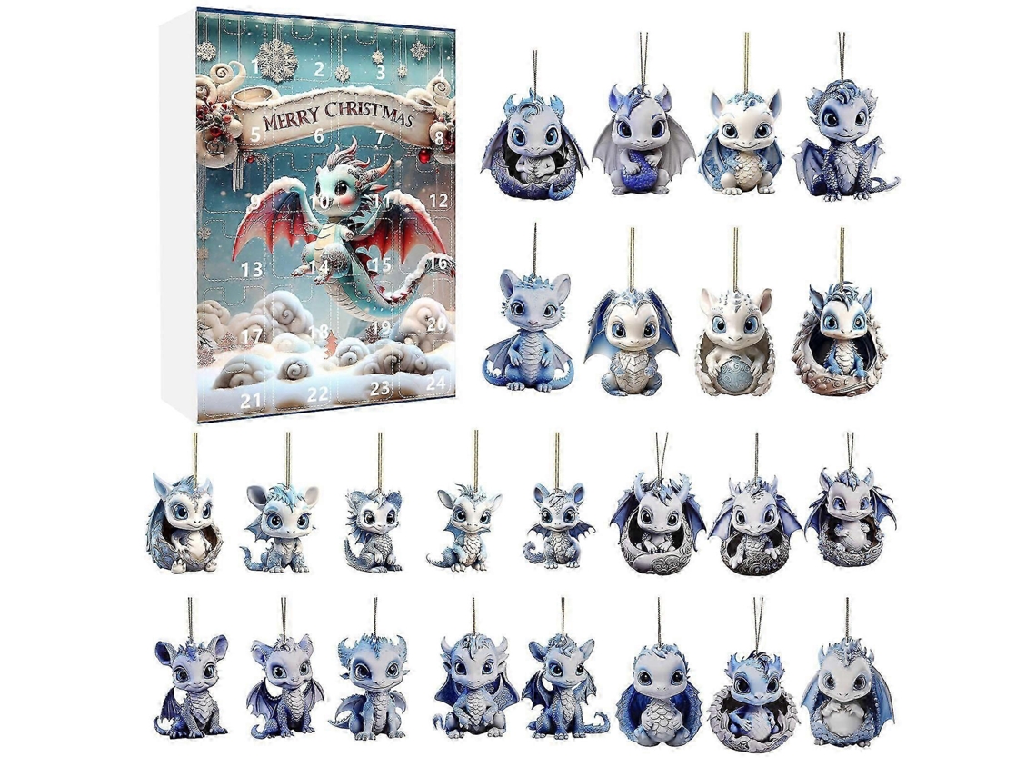 Calendario de Adviento de Dragón 2024, Caja Sorpresa con Figura de Acción, Juguete, Regalo de Navidad, Hengjian