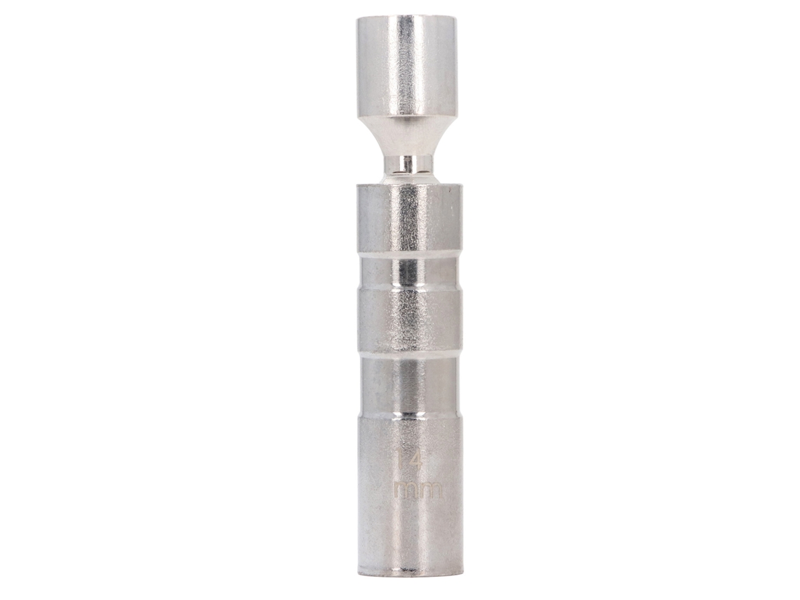 Llave Universal Para Bujías De 14 Mm, 12 Facetas, Magnética, De Acero Al Cromo-molibdeno, Orificio Cuadrado De 3/8 Pulg., Resistente A La Corrosión.