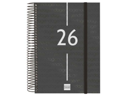 Agenda negra Finocam Year A5 15,5 x 21,2 cm 2026