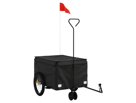 Remolque para bicicleta hierro VIDAXL negro (30 kg)