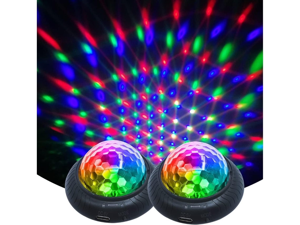 Mini Luz Nocturna Para Fiesta Discoteca 2 En 1 Parpadea Con Música Activada Por Sonido Bola De Discoteca Multicolor Recargable 2 Paquetes Gusshious