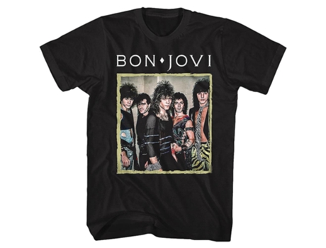 Camiseta ROCKINSTONE de Bon Jovi con fotografía vintage (XXL)
