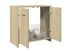 Armario Lavabo Baño Madera Ingeniería Roble Sonoma 60x33x60 Cm