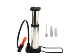 Minibomba De Aire Portátil Para Bicicleta De Pe, Alta Presión, Color Plata.