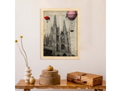 Lámina Ciudad De Burgos. Estilo Vintage. Ilustración, Fotografía Y Collage Con La Historia De Burgos.