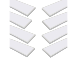 8x Panel LED Retroiluminado de Superficie 120x30 cm, Potencia 60W 5000 Lm, Blanco Neutro 4200K, Marco Blanco, Driver Incluído JANDEI