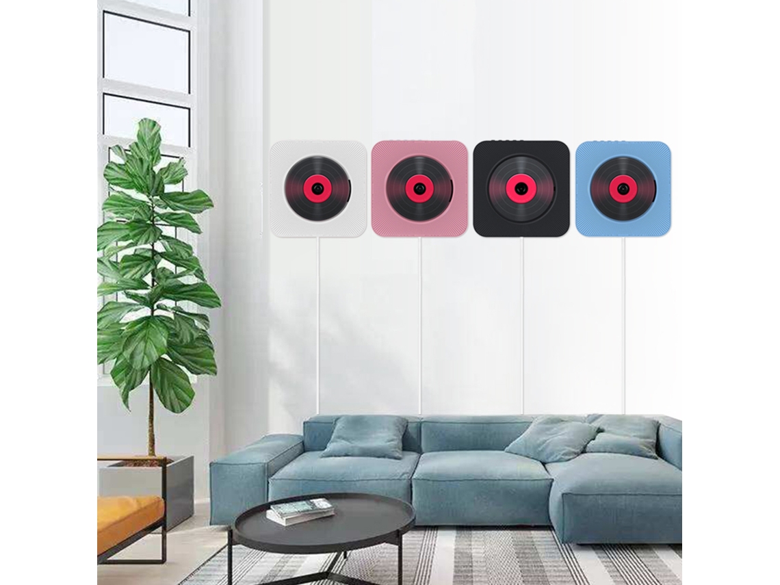 Reproductor De Cd De Pared Con Altavoces Bluetooth, Radio Fm, Mando A Distancia, Entrada Auxiliar Y Puerto Usb.