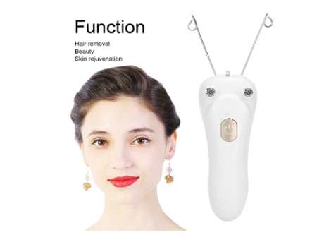 Depiladora para Mujer Depilación Facial Eléctrica para Rostro y Mentón/Piernas Usb Recargable Blanca BISBISOUS