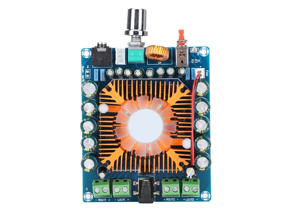 Placa Amplificadora Digital Hifi De 4 Canales Y 4*50 W Con Refrigeración Inteligente Y Protección Multinivel.