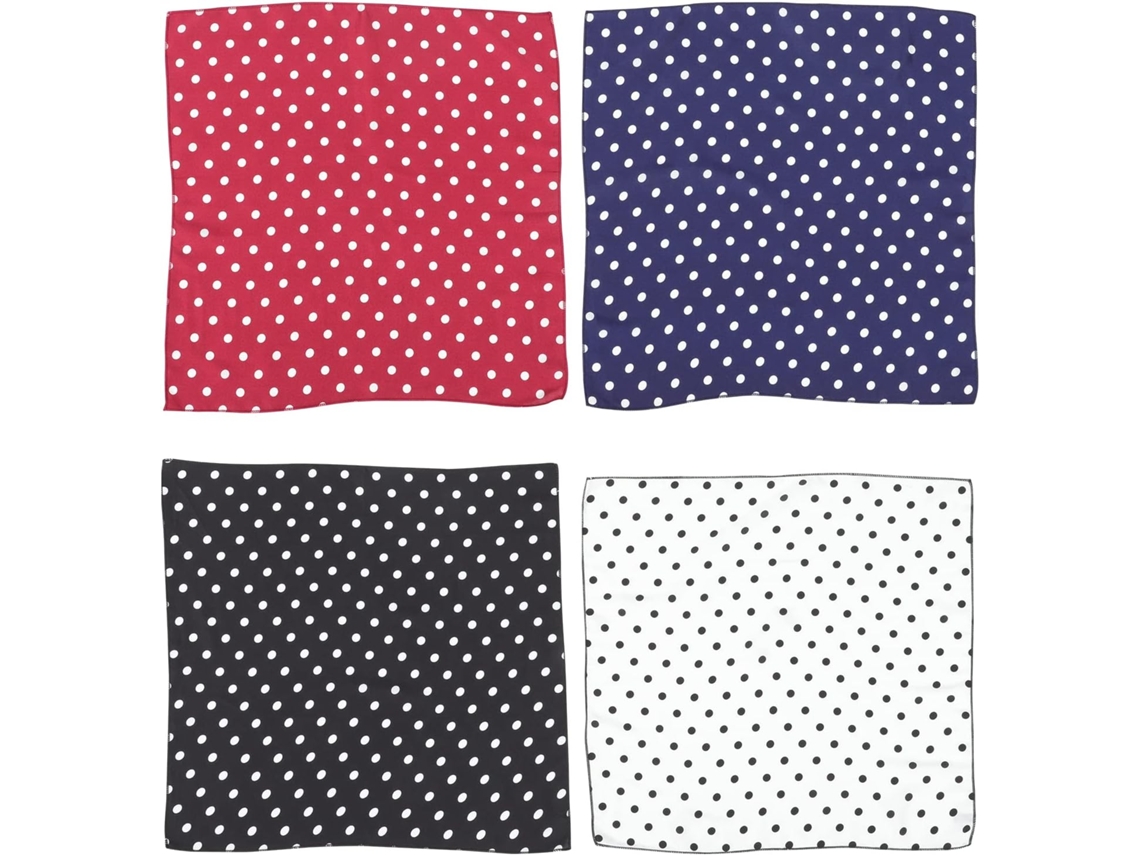 Foulard Carré Vintage À Pois 1960s En Satin Multifonctionnel Para Femmes Cérémonie Soirée 4 Pièce...