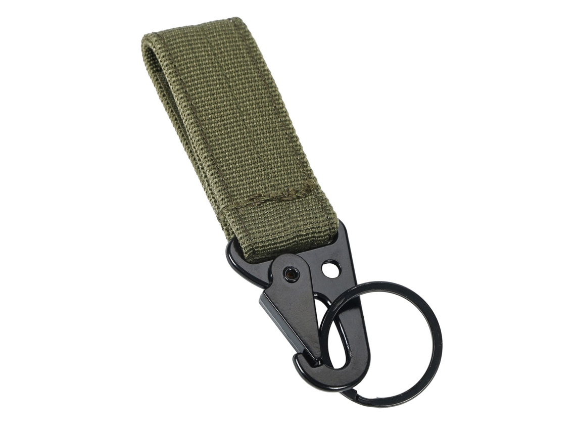 Hebilla de cuerda de nailon para uso en exteriores, multifuncional para escalada, camping, mosquetón y llavero, verde oliva | Sin marca