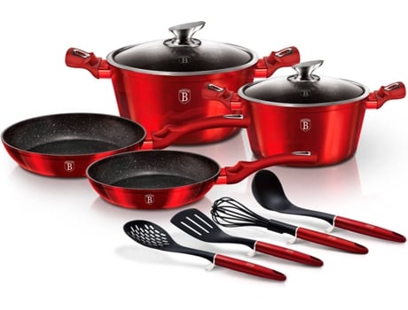 Batería de Cocina BERLINGER HAUS Burgundy Rojo (10un)