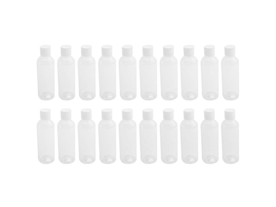 20 Botellas De Plástico Para Champú De 100 Ml, Tamaño Viaje, Para Cosméticos Y Lociones, Transparentes, Blancas, Jzjclear