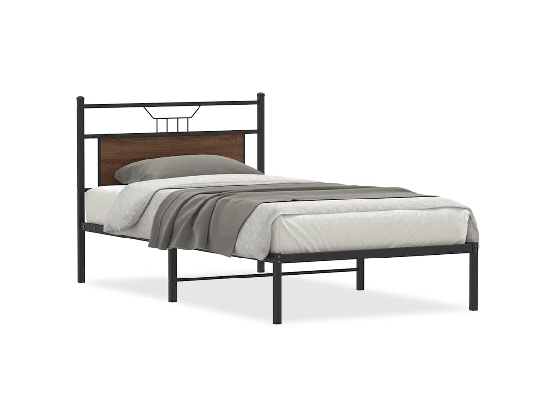 Maison Exclusive - Estructura De Cama Sin Colchón Madera Marrón Roble 100x200 Cm