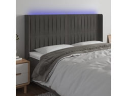 Cabecero Con Led De Terciopelo Gris Oscuro 163x16x118/128 Cm