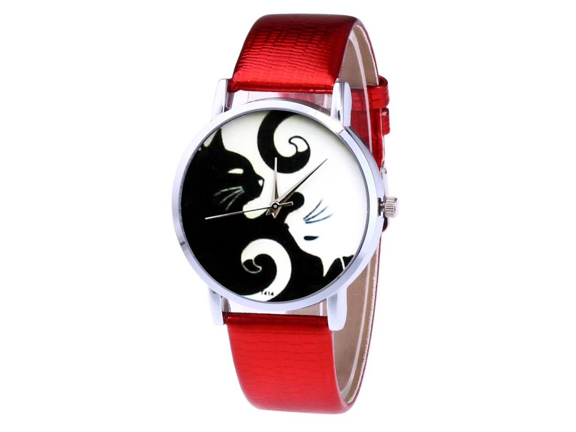 Reloj De Pulsera Analógico Unisex Con Movimiento De Cuarzo Y Correa De Pu (rojo)