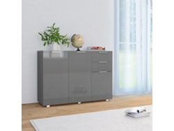 Aparador | Mueble De Comedor | Buffet Gris Brillante 107x35x80,5 Cm Wsd767690