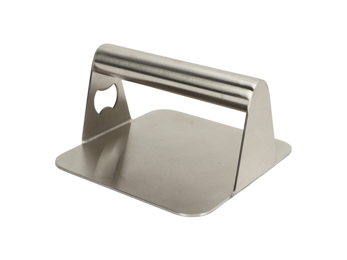 Prensa Rectangular Antiadherente De Acero Inoxidable 304 Para Hamburguesas Aplastadas Y Tocino.