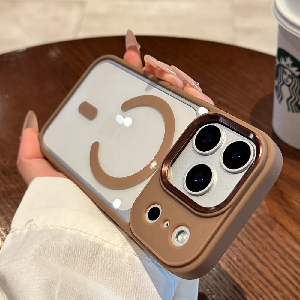 (iphone 15, Dorado) Funda Para Iphone Con Carga Magnética Magsafe Y Protección Contra Golpes.