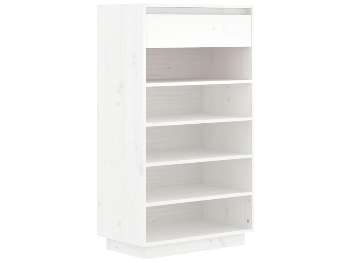 Zapatero 60x34x105 cm Madera Maciza de Pino Blanco MAISON EXCLUSIVE
