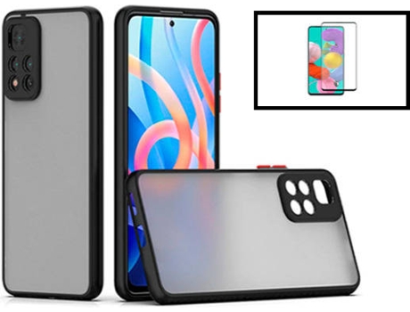 Kit Carcasa Trasera Protección Cámara + Protector de Pantalla Xiaomi Redmi Note 11 Pro+ Plus GIFT4ME Negro