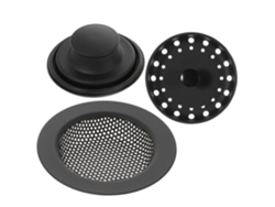 3 Coladores De Fregadero De Cocina De Acero Inoxidable En Color Negro, Duraderos Y Resistentes.