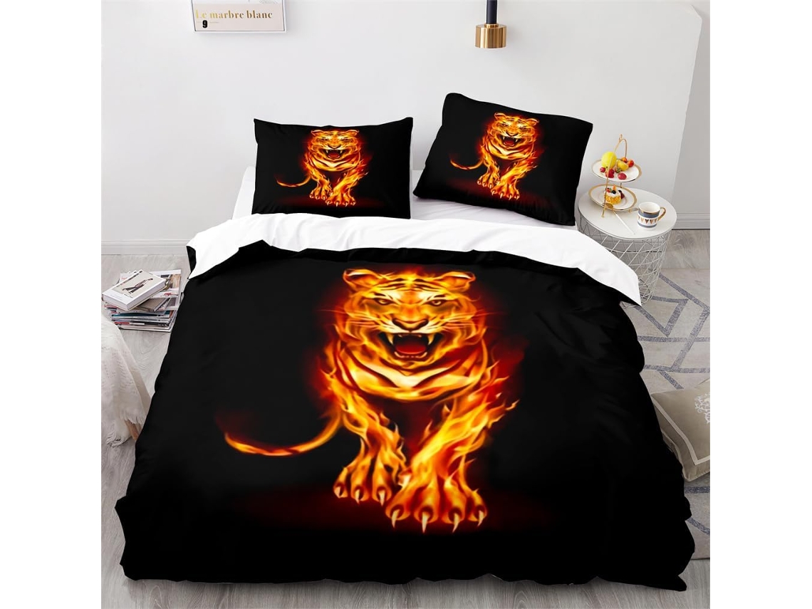 Juego Ropa Cama Estampado Negra Funda Nórdica Almohada Niños Niñas Adolescentes Juego Color Diseño 240x260 Cm